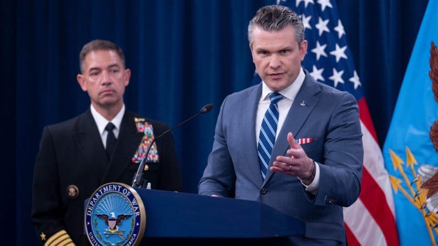 Hegseth gives 2 questions to TMZ at Operation Epic Fury briefing